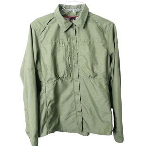 The North Face Women's Green Long Sleeve Button Up Vented Shirt Size Large